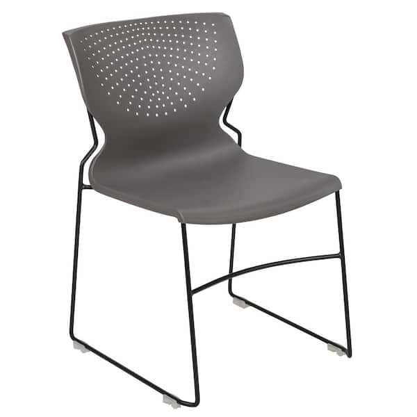 Carnegy Avenue Plastic Stackable Chair in Gray