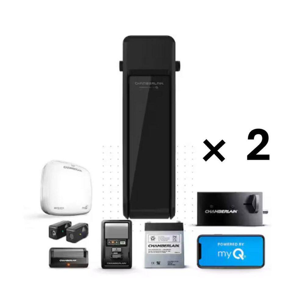 Wall Mount Drive Ultra-Quiet Smart Garage Door Opener with Battery Backup and WiFi Connection x2 price history on PriceWatchPro
