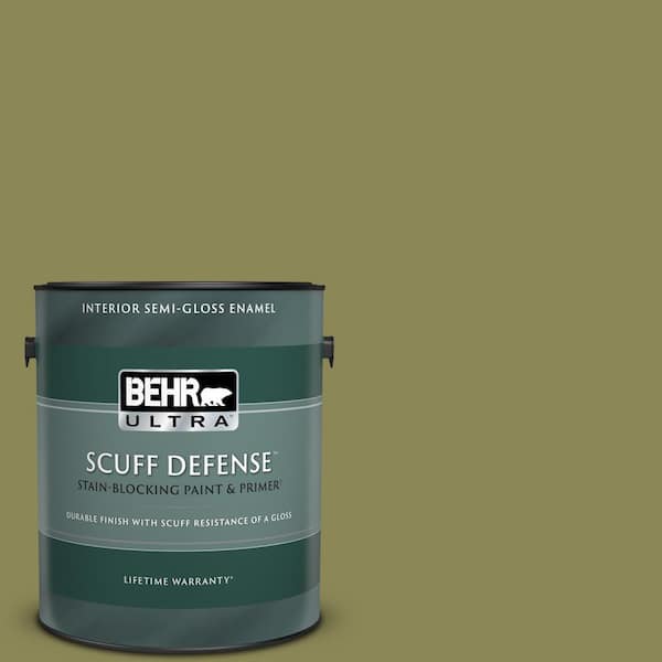BEHR ULTRA 1 gal. #S340-6 Fertile Green Extra Durable Semi-Gloss Enamel Interior Paint & Primer