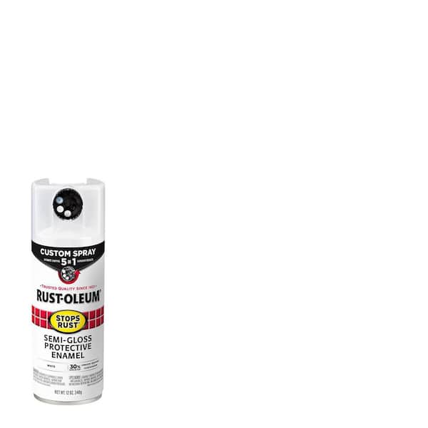 Rust-Oleum Stops Rust 12 oz. Custom Spray 5-in-1 Semi-Gloss White Spray Paint