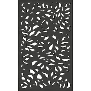 5 ft. x 3 ft. Framed Charcoal Gray Decorative Composite Fence Panel featured in The Leaf Design