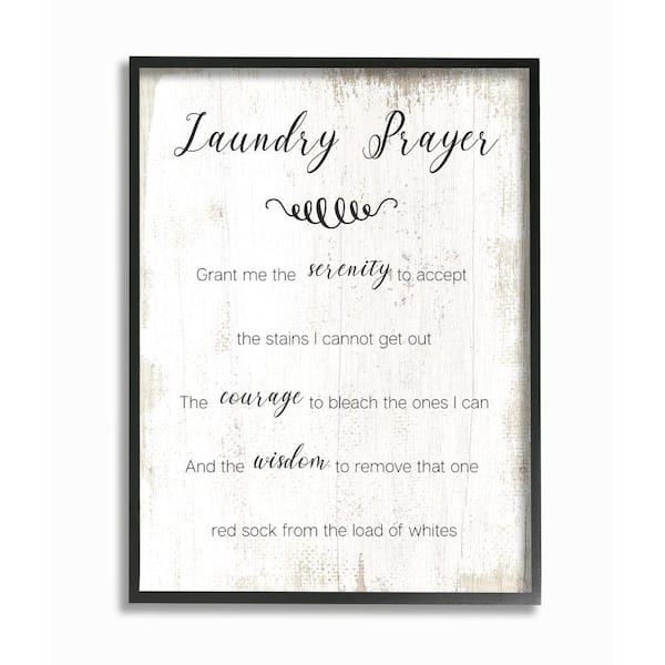 Stupell Industries "Family Laundry Room Prayer Faith Inspired Humor" by Daphne Polselli Framed Country Wall Art Print 11 in. x 14 in.