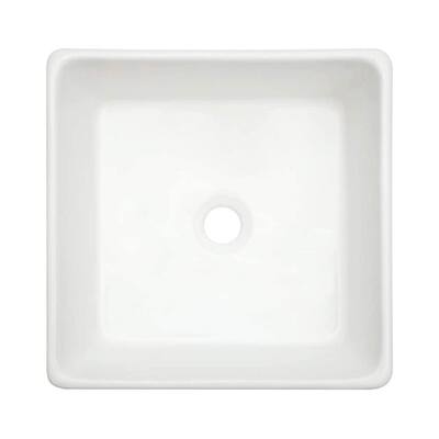 15 in. x 15 in. Bathroom in White Porcelain Ceramic Above Vanity Sink Art Basin Square Vessel Sink