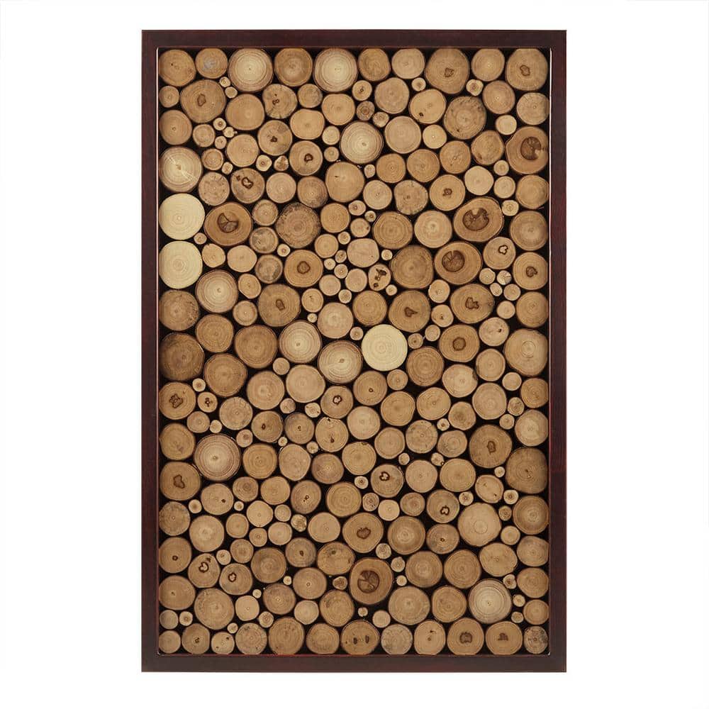 Luxury Quality 20 in. x 30 in. Natural Wood Slice Mosaic Wall Decor Natural