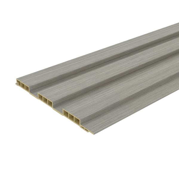 NewTechWood Walls 9/16 in. x 8 1/16 in. x 10 ft. Medium Raised Koala Pewter Square Edge Recycled PVC Wall Paneling (8-Pack)