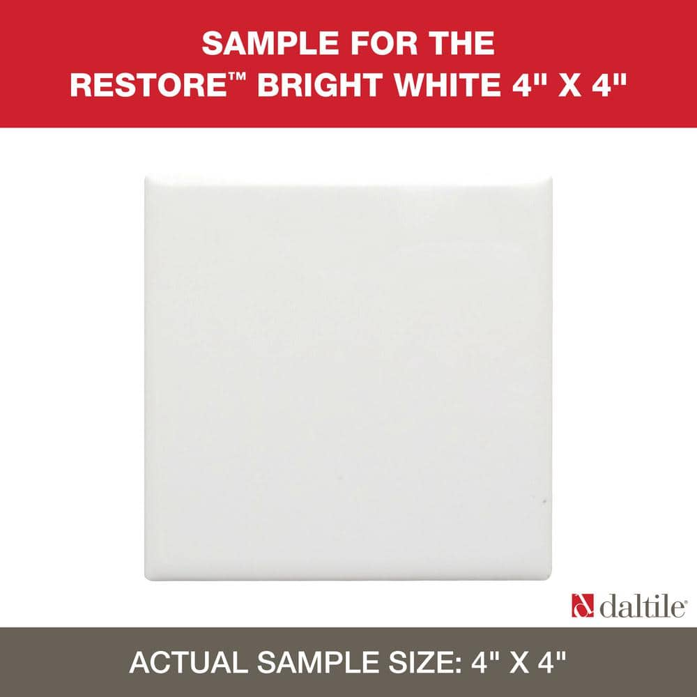 Daltile Restore Bright White 4-1/4 in. x 4-1/4 in. Ceramic Wall Tile (12.5  sq. ft. / Case) RE1544HD1P4 - The Home Depot