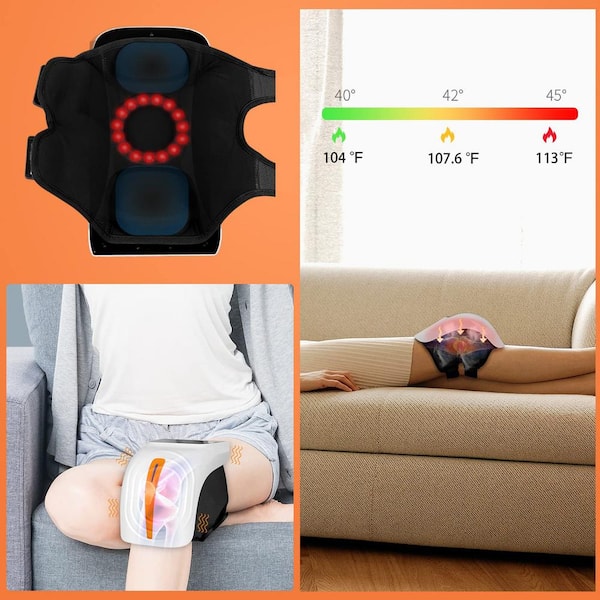 Aoibox Rechargeable Cordless Knee Massager with LED Screen, Infrared Heat, Vibration  Massage for Knee Joint Pain Relief SNSA10HL019 - The Home Depot