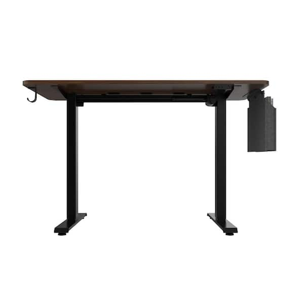 Boyel Living Height Adjustable Electric Standing Black Desk 48 in. x 24 in. Stand up Table with Headset Hook and Storage Bag