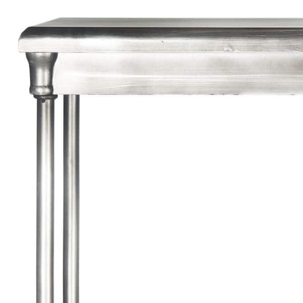 Jacinda 50.25 in. Dark Silver Metal 3-shelf Bookcase