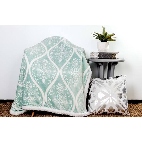 Kensie Kerchner Cool Mist 50 in. W x 60 in. L Sherpa Throw