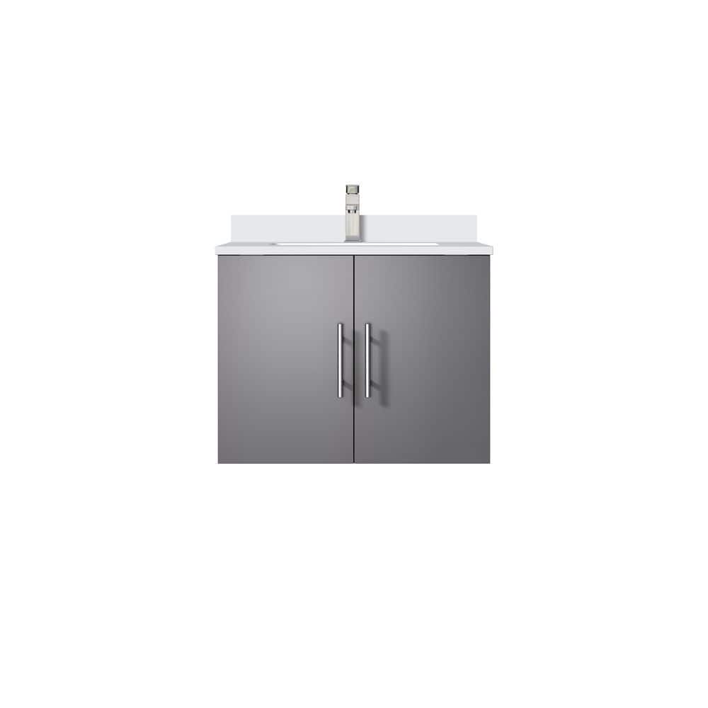 Geneva 24 in. W x 22 in. D Dark Grey Bath Vanity with White Quartz Top, and Faucet Set price history on PriceWatchPro