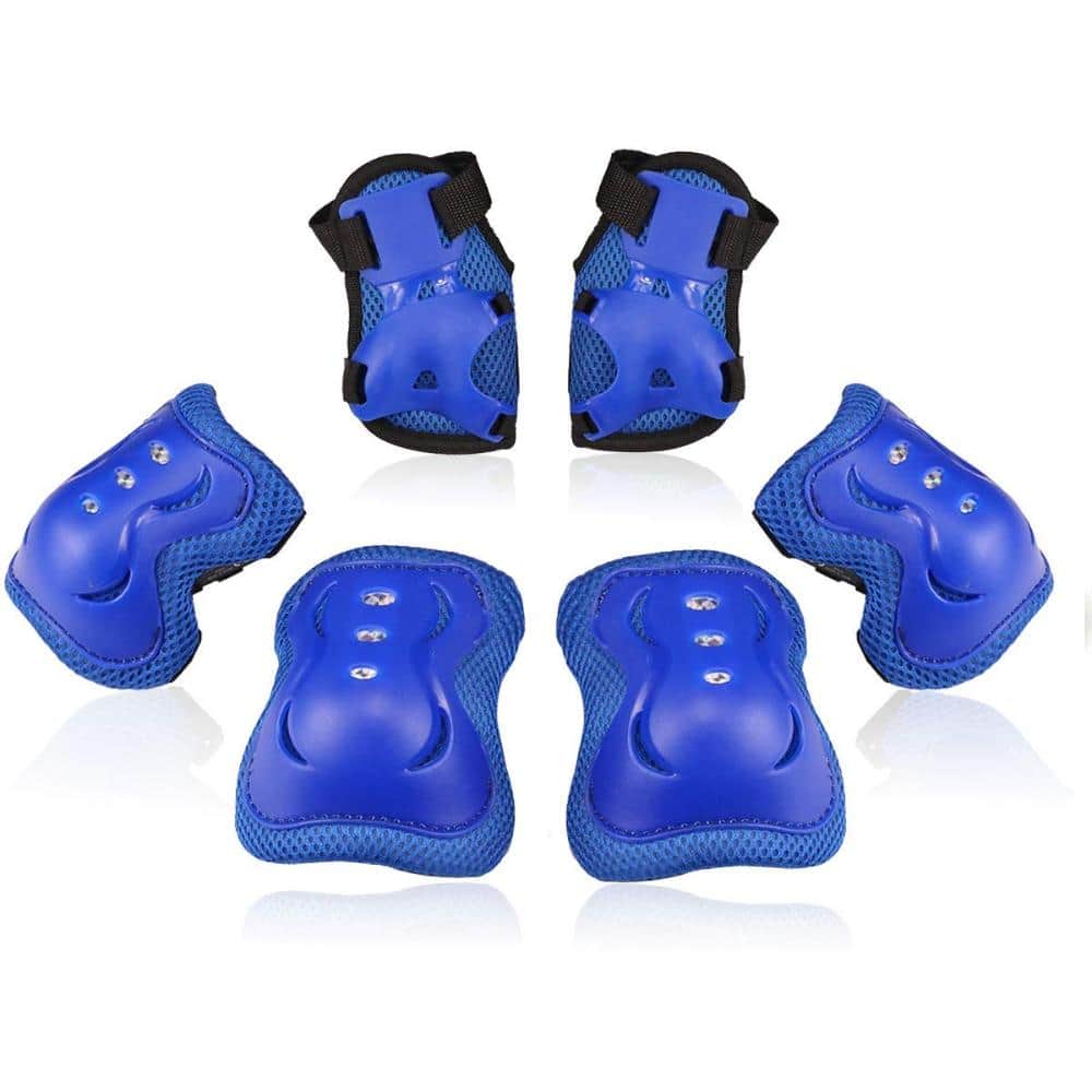 Kids Knee Elbow Pads Wrist Guards Protective Gear Set for Roller Skating Skateboard BMX Scooter - Blue price history on PriceWatchPro