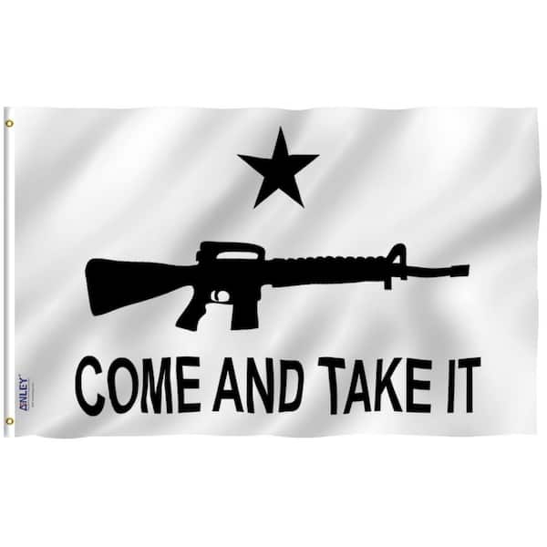 ANLEY Fly Breeze 3 ft. x 5 ft. Polyester M-4 Gonzales Come and Take It Flag 2-Sided Banner with Brass Grommets, Canvas Header