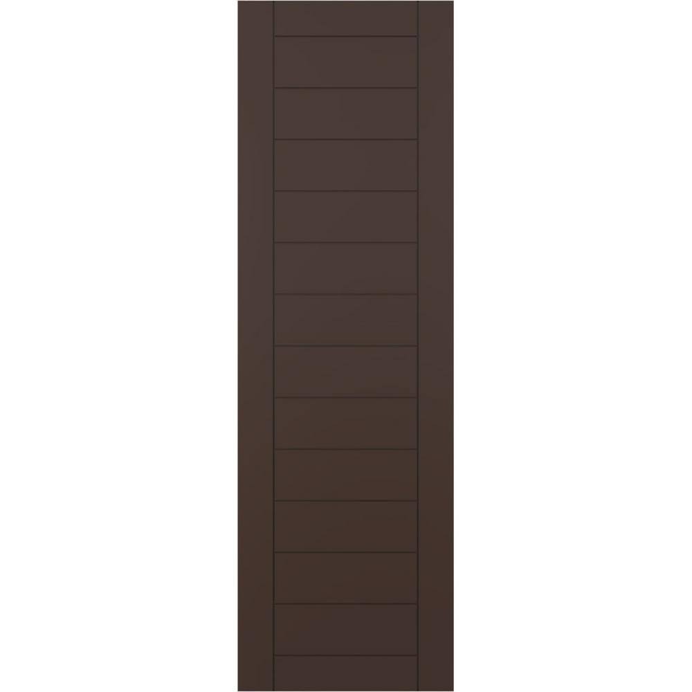 12 in. x 33 in. PVC Horizontal Slat Framed Modern Style Fixed Mount Board and Batten Shutters Pair in Raisin Brown price history on PriceWatchPro