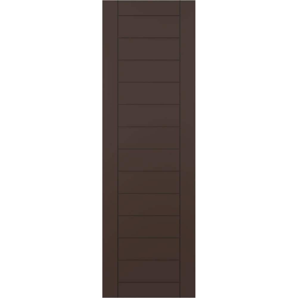 15 in. x 27 in. PVC Horizontal Slat Framed Modern Style Fixed Mount Board and Batten Shutters Pair in Raisin Brown price history on PriceWatchPro