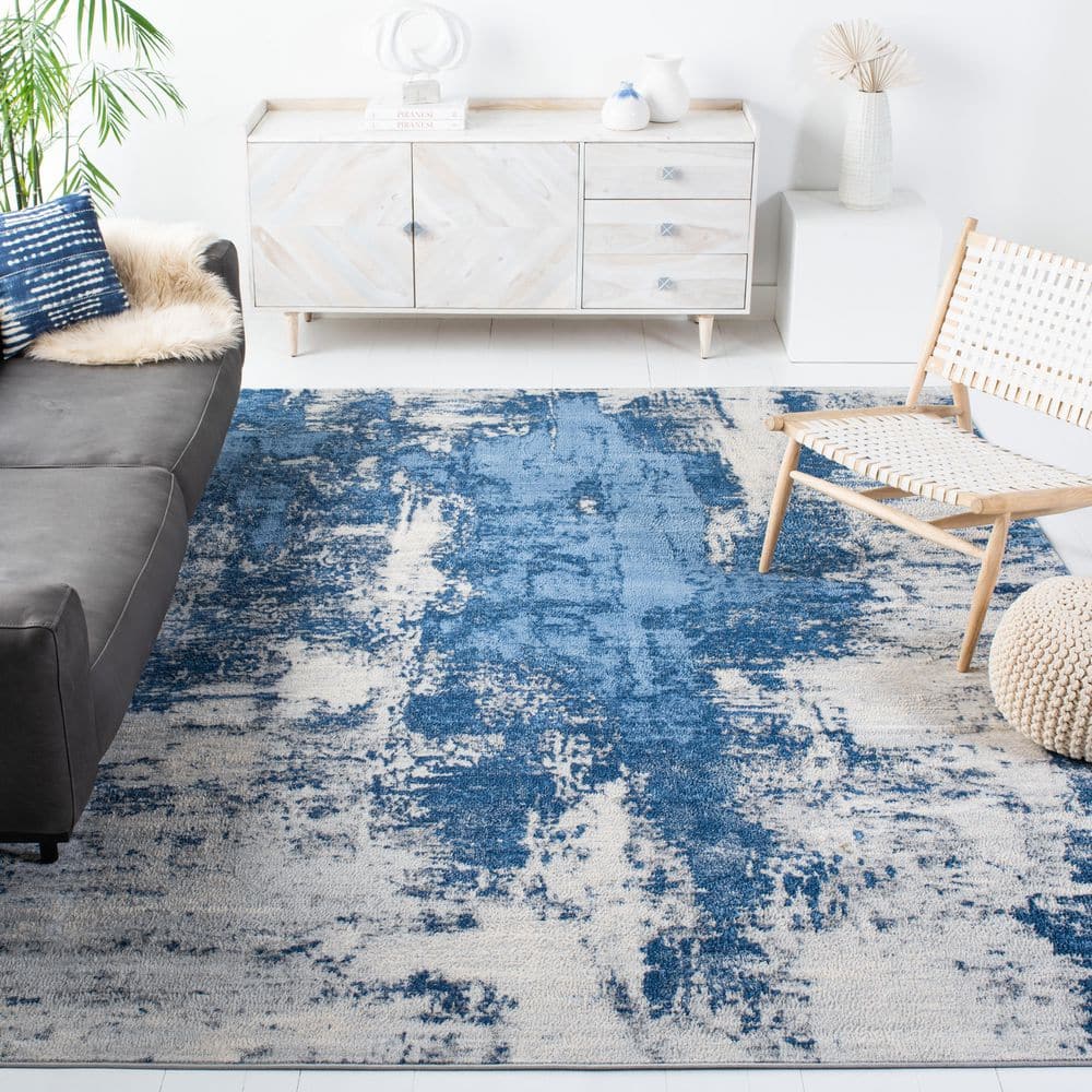 Jasper 8 ft. x 10 ft. Blue/Ivory Distressed Abstract Area Rug price history on PriceWatchPro