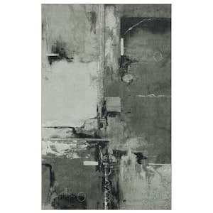 Fusion Grey 4 ft. x 6 ft. Abstract Area Rug