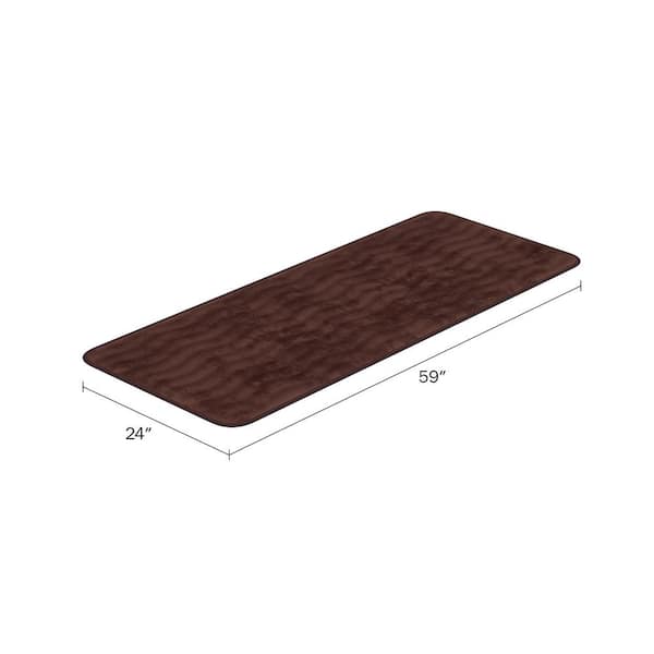 Lavish Home 2 Piece Memory Foam Shag Bath Mat Set Chocolate