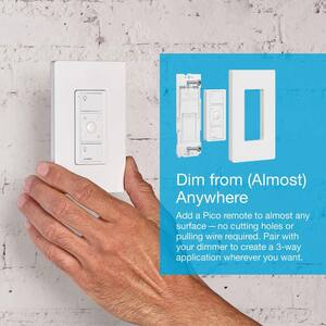 Caséta Smart Dimmer Switch Kit with Remote, 3-Way (2 Points of Control), P-DIM-3WAY-WH, White