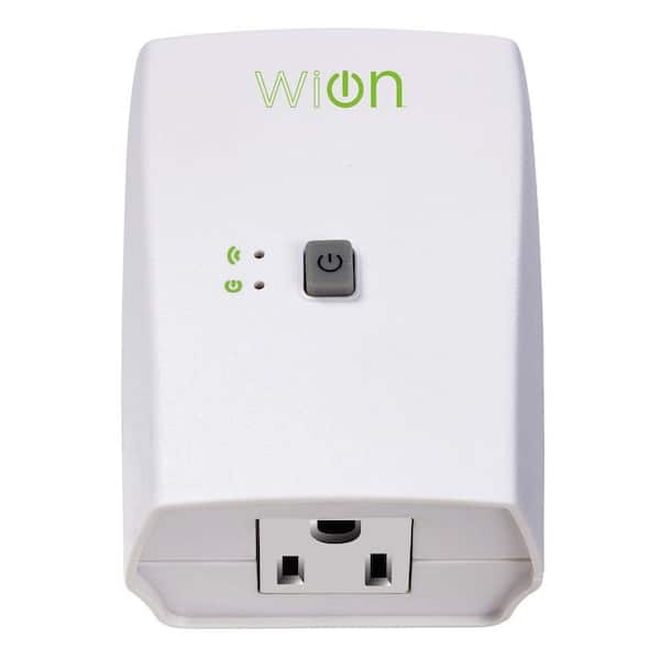 Woods 15-Amp WiOn Indoor Plug-In Wi-Fi Wireless Switch Appliance Single-Outlet Programmable Control Timer, White