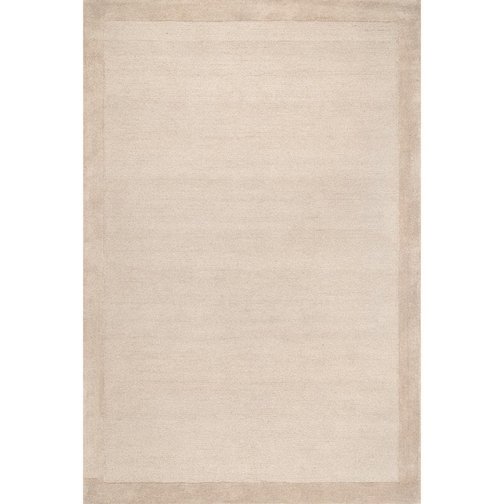 Beige Handmade Wool 4' x 6' Tufted Area Rug
