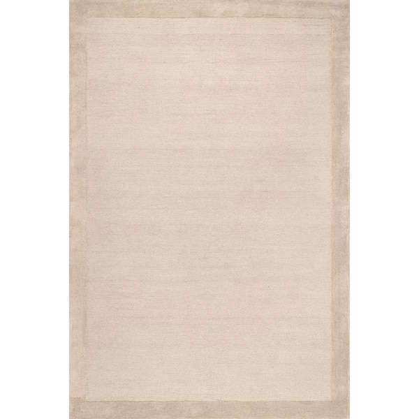 Marianne Handmade Wool Border Beige 4 ft. x 6 ft. Area Rug
