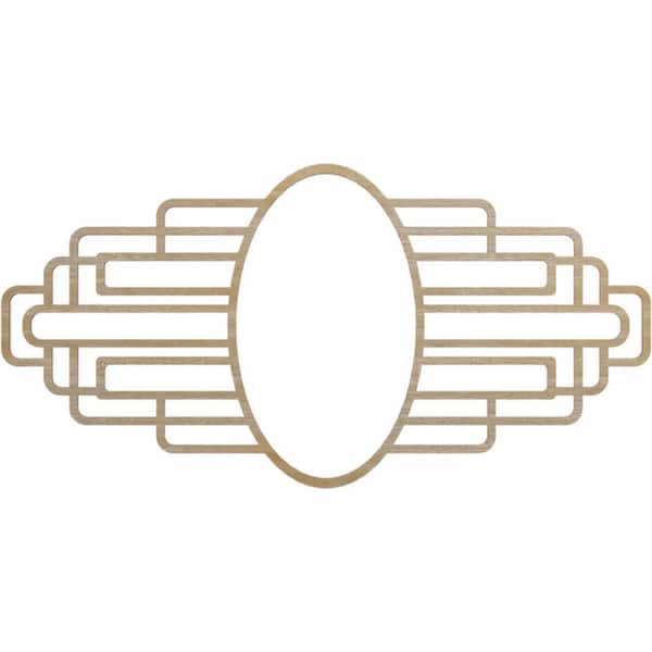 Ekena Millwork 28 in. x 14 in. x 1/4 in. Elizabeth Wood Fretwork Pierced Ceiling Medallion, Hickory