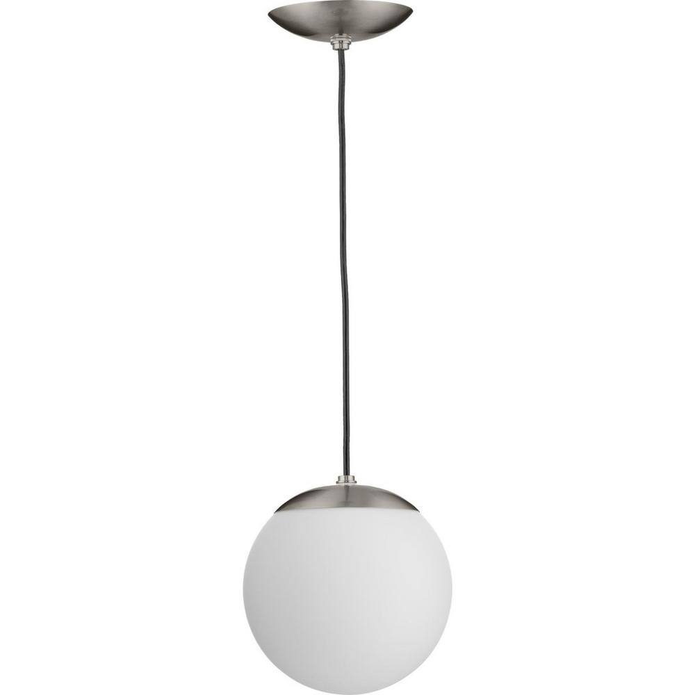 Atwell Brushed Nickel and Opal Glass Globe Pendant Light