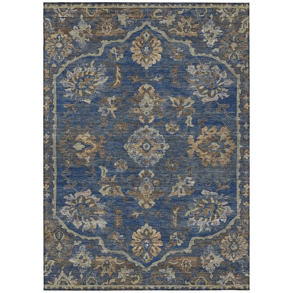 Chantille Machine Washable Indoor/Outdoor Abstract ACN2793 Navy 10 ft. x 14 ft. Area Rug