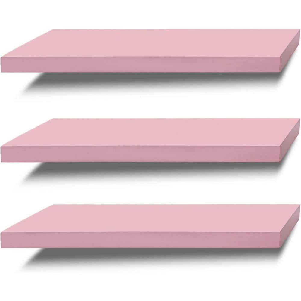 16 in. W x 6.7 in. D Pink Decorative Wall Shelf