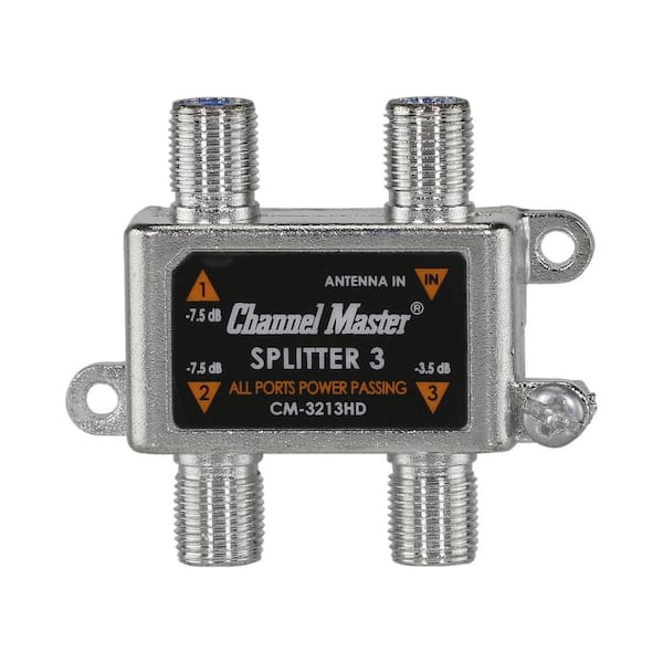Channel Master Splitter 3 Divides the TV Signal From Your Antenna to Connect 3 TV's
