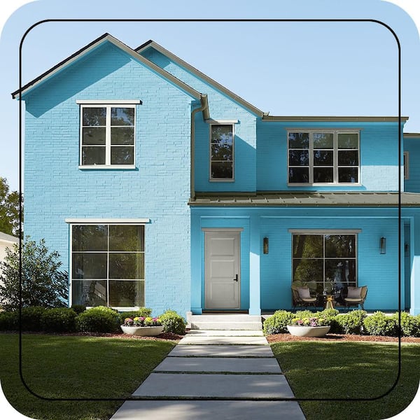 BEHR ULTRA 1 gal. #P490-4 Aztec Sky Flat Exterior Paint & Primer