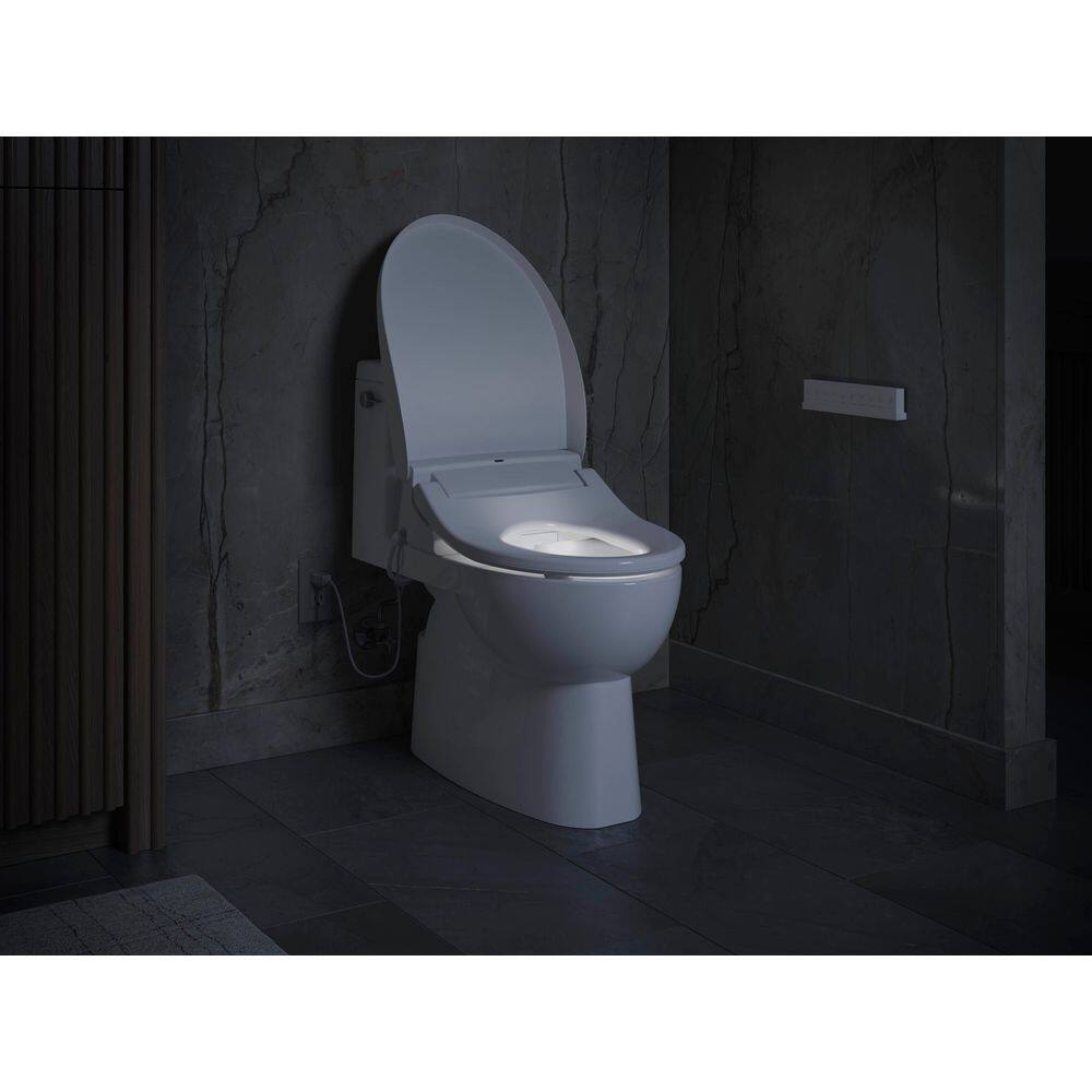 White Round Heated Bidet Toilet Seat with Remote Control