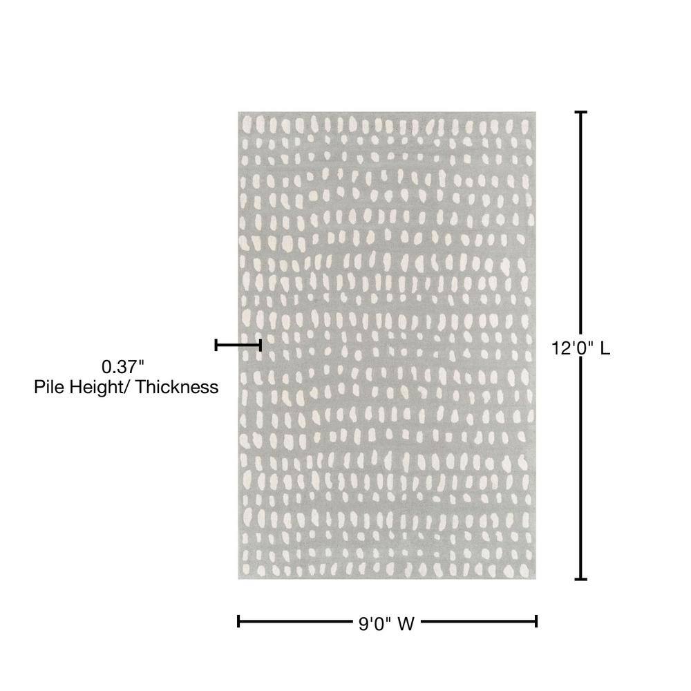 Handmade Gray Wool 9' x 12' Tufted Geometric Area Rug