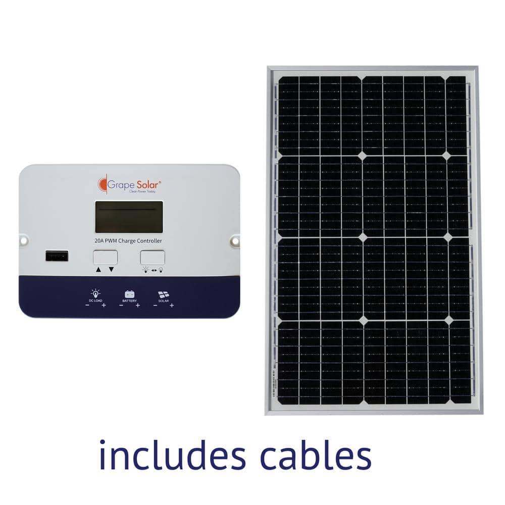 50W Off-Grid Solar Lighting System with 4 LED Lights Charge Controller Battery 