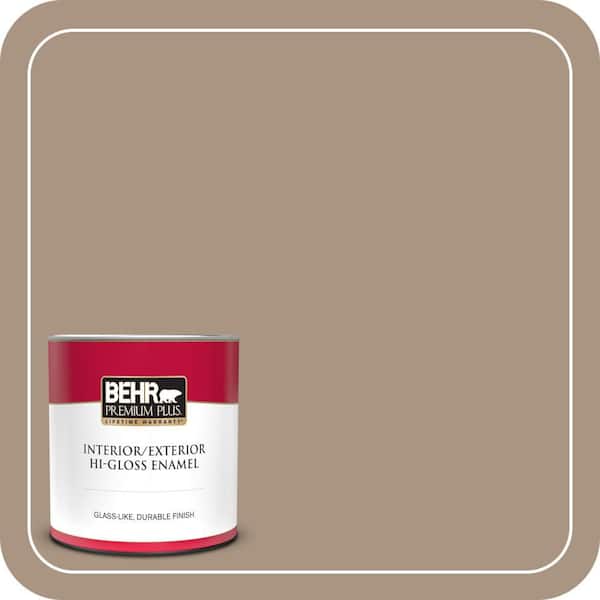 BEHR PREMIUM PLUS 1 qt. #T17-11 Silent Sands Hi-Gloss Enamel Interior/Exterior Paint & Primer