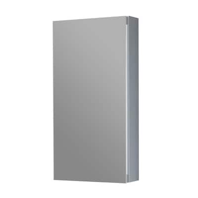 12 in. x 24 in. Frameless Recessed or Surface-Mount Beveled Single Mirror Bathroom Medicine Cabinet