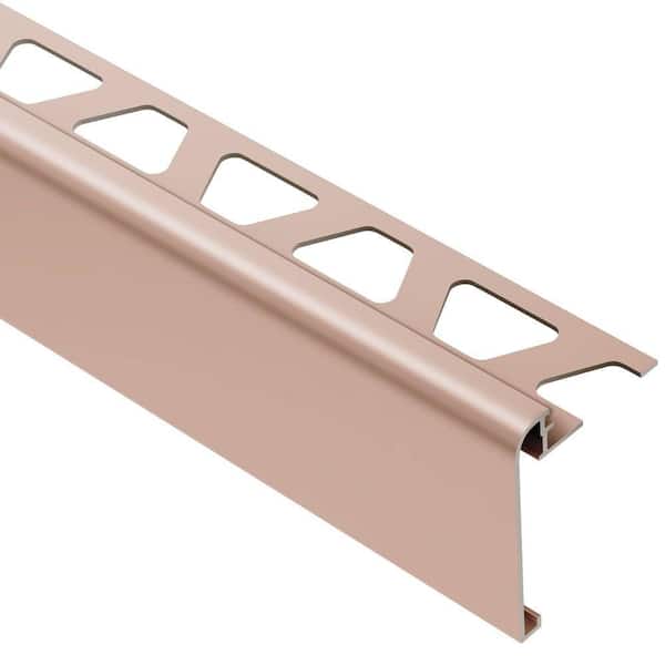 Schluter Rondec-Step Satin Copper Anodized Aluminum 1/2 in. x 8 ft. 2-1/2 in. Metal Tile Edging Trim