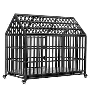 Any 51.2 in W Heavy-Duty Dog Cage pet Crate for Large Dog