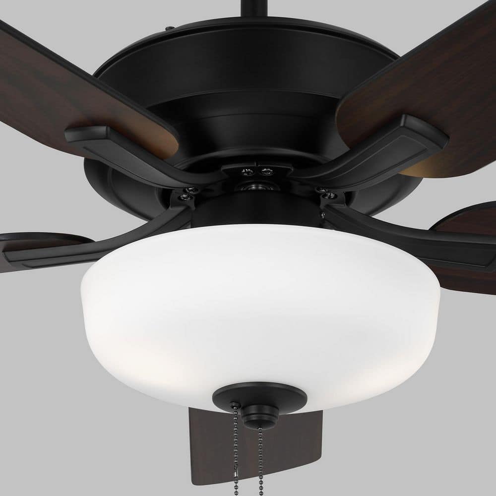 Linden 52'' Bronze Ceiling Fan with Matte White Glass Light Kit