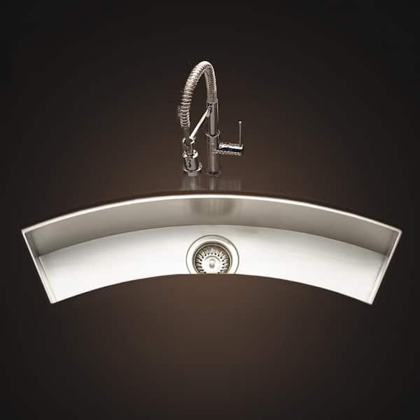 HOUZER Contempo Series Undermount Stainless Steel 33 in. Single Bowl Kitchen Sink