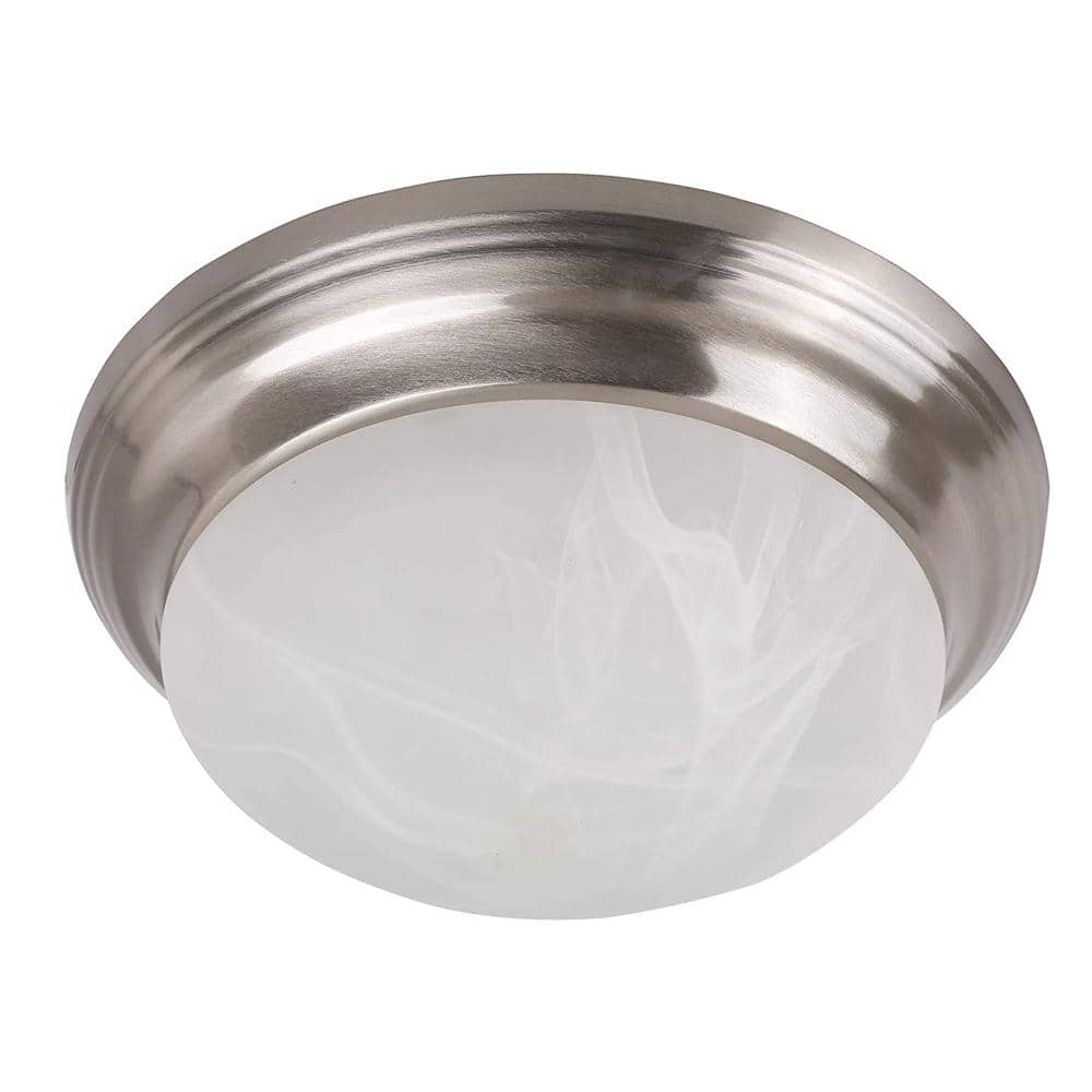 Harley 11.62 in. 1-Lights Brushed Nickel LED Flush Mount