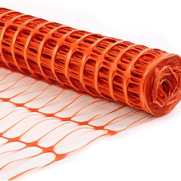 3.3 ft.x164 ft. Heavy Duty Orange Plastic Temporary Garden Fence W/ 100 Zip Ties for Poultry Netting Deer Animal Barrier