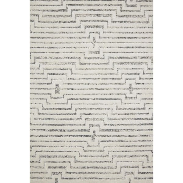 Brooklyn Blue/Ivory 8 ft. x 11 ft. Geometric Polypropylene Area Rug