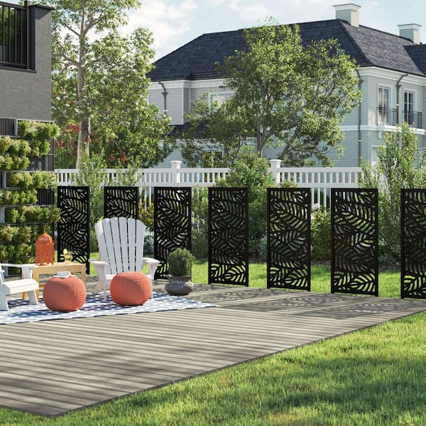 2 ft. x 4 ft. Matte Black Flat Privacy Metal Framed DSP Utility Screen