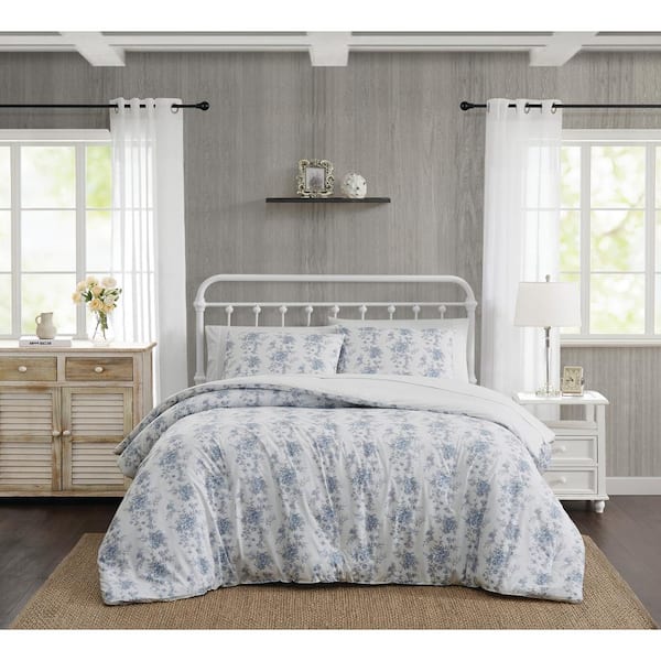 THE FARMHOUSE BY RACHEL ASHWELL The Farmhouse British Rose Comforter Set Multiple Cotton 3-Piece Full/Queen Comforter Set