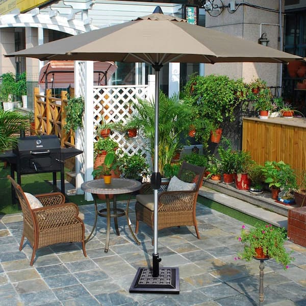 8'x10 patio umbrella Treasure Garden 8x10 Foot Rectangular Crank Lift Auto Tilt Umbrella