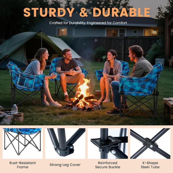 Oversized Heated Camping Chair Portable Folding Moon Saucer Chair with 3 Heat Levels Patio Lounge Chairs for Camping
