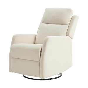 Luis Ivory Traditional Swivel Rocker Recliner with Adjustable Headrest