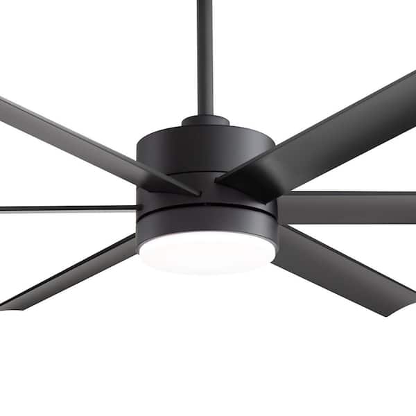 Leonidas 60 in. Integrated LED Indoor Standard Black Ceiling Fans with Light and Remote Control Included